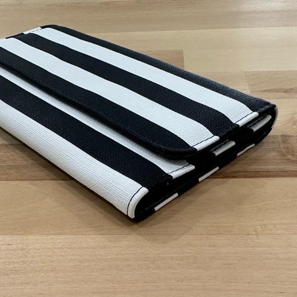 Like New KUT FROM THE KLOTH Black & White Striped Tri-fold Long Wallet - Picture 5 of 15